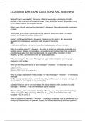 LOUISIANA BAR EXAM QUESTIONS AND ANSWERS