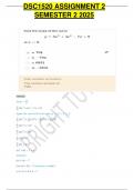 Dsc1520 assignment 2 verified  2025