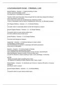 LOUISIANA BAR EXAM - CRIMINAL LAW