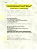 NEA-BC CERTIFICATION &ndash; LEADERSHIP QUESTIONS AND CORRECT DETAILED ANSWERS &lpar;VERIFIED ANSWERS&rpar; &vert; ASSURED SUCCESS &vert; WITH RATIONALES