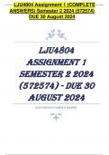 Lju4804 Assignment 1 Complete Answers Semester 2 2024 572574 Due 30 August-2024