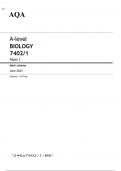 AQA A-level  BIOLOGY  Paper 1 JUNE 2024 MARK SCHEME