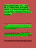 GLOBUS SIMULATION QUIZ 1 EXAM  &lpar;ACTUAL EXAM&rpar; EXAM WITH CORRECT ACTUAL QUESTIONS AND CORRECTLY WELL DEFINED ANSWERS LATEST ALREADY GRADED A&plus;       