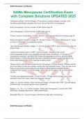 NAMs Menopause Certification Exam with Complete Solutions UPDATED 2025