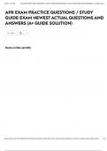 APR EXAM PRACTICE QUESTIONS &sol; STUDY GUIDE EXAM NEWEST ACTUAL QUESTIONS AND ANSWERS &lpar;A&plus; GUIDE SOLUTION&rpar;