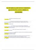 NCBTMB EXAMS WITH VERIFIED QUESTIONS AND CORRECT ANSWERS&period;