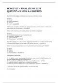 HOM 5307 &ndash; FINAL EXAM 2025 QUESTIONS 100&percnt; ANSWERED&period;