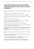 HOM 5307 MANAGING HEALTHCARE ORGANIZATIONS&semi; FINAL TEST &lpar;3&rpar; 100&percnt; CORRECT&period;