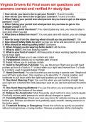 Virginia Drivers Ed Final exam set questions and answers correct and verified A&plus; study tips&period;pdf
