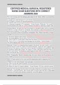 CERTIFIED MEDICAL-SURGICAL REGISTERED NURSE EXAM QUESTIONS WITH CORRECT ANSWERS 2025