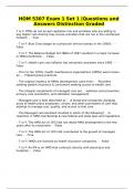 HOM 5307 Exam 1 Set 1 &vert;Questions and Answers Distinction Graded