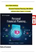 Solution Manual for Personal Financial Planning&comma; 16th Edition 2024 by Randy Billingsley&comma; Lawrence J&period; Gitman&comma; Verified