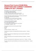General Pest Control EXAM REAL QUESTIONS AND CORRECT ANSWERS COMPLETE SET &vert; PASSED