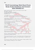 TDLR Cosmetology State Board Exam Study Guide Questions and Answers 2025 GRADED A&excl;&excl; 