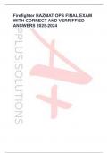 Firefighter HAZMAT OPS FINAL EXAM WITH CORRECT AND VERRIFFIED ANSWERS 2025-2024