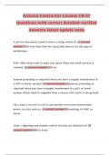Arizona Contractor License CR-67 Questions with correct detailed verified Answers latest update 2025