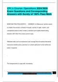 CPL's Course&colon; Operations 2024&sol;2025  Exam Questions and Corresponding  Answers with Surety of 100&percnt; Pass Mark