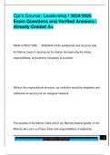 Cpl's Course&colon; Leadership I 2024&sol;2025  Exam Questions and Verified Answers &vert;  Already Graded A&plus; 