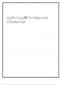 Exam &lpar;elaborations&rpar; California ARF