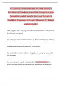 Arizona Life Insurance Actual Exam 2 Versions &lpar;Version A and B&rpar; Complete 500 Questions with 100&percnt; Correct Detailed Verified Answers Already Graded A&plus; latest update 2025