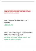 PCA CFSS WORKER TRAINING REAL 2025 FINAL EXAM WITH COMPLETE DETAILED QUESTIONS AND CORRECT VERIFIED ANSWERS ALREADY A&plus; GRADED