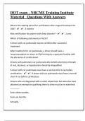DOT exam - NRCME Training Institute Material Questions With Answers