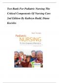 TEST BANK FOR PEDIATRIC NURSING THE CRITICAL COMPONENTS OF NURSING CARE 2ND EDITION KATHRYN RUDD&comma;DIANE KOCISKO