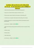 FAMILY HEALTH EXAM UPDATED  ACTUAL   Exam Questions and CORRECT  Answers 