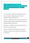 DECA Hospitality and Tourism  2024&sol;2025 Exam Questions and Answers  100&percnt; Guaranteed Success &vert; Already  Rated A&plus; 