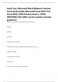 Excel Test&comma; Microsoft Word Midterm Practice&comma; Excel Study Guide&comma; Microsoft Excel 2013 Test&comma; Excel 2016&comma; CISM Practice Exam 1&comma; EXCEL MIDTERM with 100&percnt; correct answers already graded A&plus;