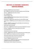 UBC PSYC 101 MIDTERM 1 EXAM WITH VERIFIED ANSWERS 