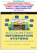 Test Bank for Accounting Information Systems: Connecting Careers, Systems, and Analytics 1st Edition by Arline A. Savage, Danielle Brannock and Alicja Foksinska ISBN-9781119744474 All Chapters Latest Verified Edition Complete Guide Graded A+