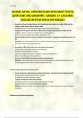 SCHOOL SW PEL UPDATED EXAM WITH MOST TESTED QUESTIONS AND ANSWERS &vert; GRADED A&plus; &vert; ASSURED SUCCESS WITH DETAILED RATIONALES