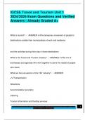 IGCSE Travel and Tourism Unit 1  2024/2025 Exam Questions and Verified  Answers | Already Graded A+ 