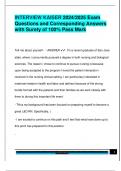 INTERVIEW KAISER 2024&sol;2025 Exam  Questions and Corresponding Answers  with Surety of 100&percnt; Pass Mark