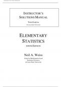 Instructor's Solution Manual for Elementary Statistics 9th Edition by Neil Weiss &comma; ISBN&colon; 9780321989390 &vert;All Chapters Verified&vert; Guide A&plus;