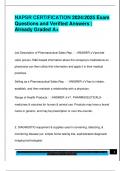 NAPSR CERTIFICATION 2024&sol;2025 Exam  Questions and Verified Answers &vert;  Already Graded A&plus;