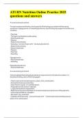 ATI RN Nutrition Online Practice 2025 questions and answers