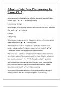 Adaptive Quiz&colon; Basic Pharmacology for Nurses Ch&period; 5&vert;Questions With Verified Correct Answers