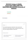 ENCW201 Ecology & Wildlife Conservation FINAL EXAM TIPS QUESTIONS AND ANSWERS University of Delaware