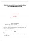 EDUC 750 Research Critique&colon; Qualitative &vert;Latest Update with Complete Solutions
