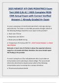 2025 NEWEST ATI CMS PEDIATRICS Exam  Test &lpar;450 Q & A&rpar; &vert; 2025 Complete PEDS  CMS Actual Exam with Correct Verified  Answers &vert; Already Graded A&plus; Exam 