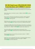 ISP 205 Final Exam UPDATED REVISED   Exam Questions and CORRECT Answers