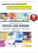 TEST BANK Priorities in Critical Care Nursing&comma; 9th Edition&comma; Linda D&period; Urden&comma; Kathleen M&period; Stacy&comma; Chapters 1 - 27&comma; Complete  