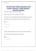 VA-BC Study Guide Questions and  Correct Answers&sol; Latest Update &sol;  Already Graded