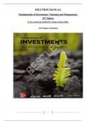 Solution Manual Fundamentals of Investments&colon; Valuation and Management&period;  10th Edition&period; By Steve Dolvin By Bradford D&period; Jordan&comma; Thomas Miller&vert;&vert; All Chapters Included&vert;&vert; ISBN-13 978-1266273131