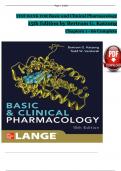 TEST BANK FOR Basic and Clinical Pharmacology 15th Edition by Bertram G&period; Katzung Chapters 1 - 66 Complete