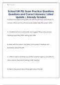 School SW PEL Exam Practice Questions  Questions and Correct Answers&sol; Latest  Update &sol; Already Graded