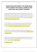 NUR242 MED SURG EXAM 3 TEST BANK EXAM LATEST UPDATE THIS YEAR ALL COMPLETE 380 QUESTIONS AND CORRECT ANSWERS 