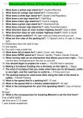 Ma driver's ed final test  study guide exam newest actual questions and answers &lpar;a&plus; guide solution&rpar;